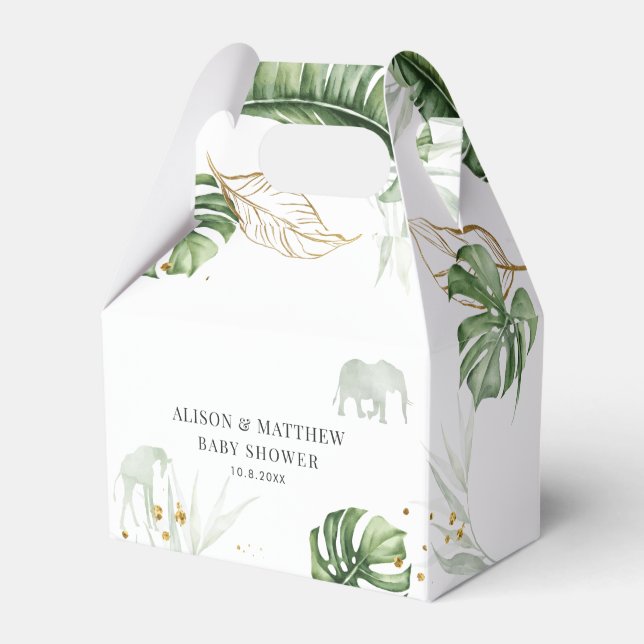 Jungle Animals Safari Baby Dusche Geschenkschachtel (Vorderseite)