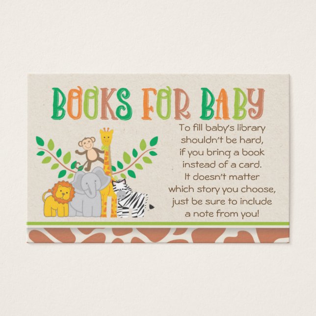 Jungle Animals Safari Babydusche Buchanfrage (Vorderseite)
