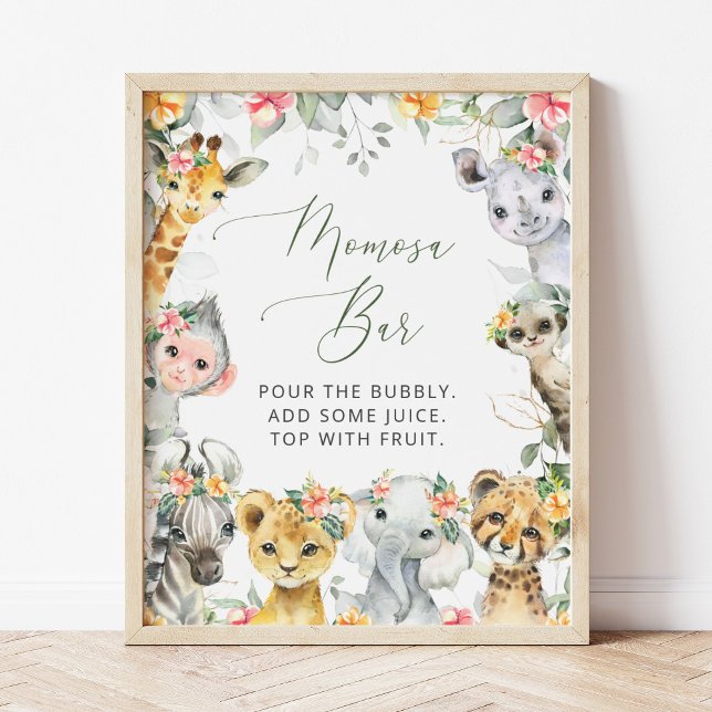 Jungle Animals, Safari, Blume, Momosa Bar Poster (Von Creator hochgeladen)
