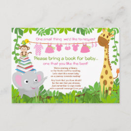 Jungle Animals Safari Girl Baby Showbook Begleitkarte