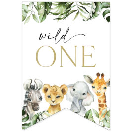 Jungle Animals, Safari, Wild One, erster Geburtsta Wimpelkette