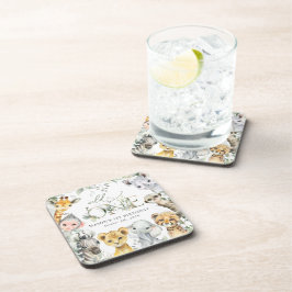 Jungle Animals, Safari, Wild One, First Birthday Getränkeuntersetzer