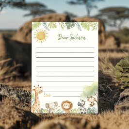 Jungle Animals Time Capsule Note Card Dankeskarte