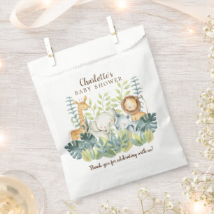 Jungle Animaux Baby shower Favoriser les sacs