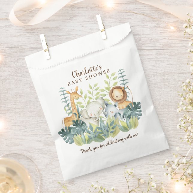 Jungle Animaux Baby shower Favoriser les sacs (Coupé)