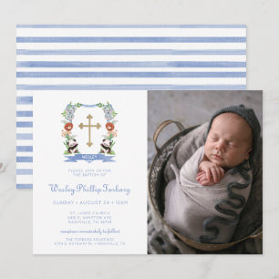 Jungle Animaux Crest Photo Baptême Invitation