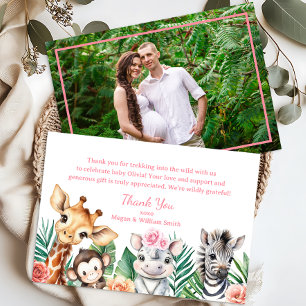 Jungle Animaux Photo Baby shower Carte de remercie