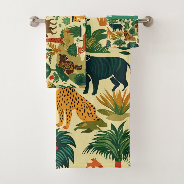 Jungle Animaux Retro Motif personnalisé (En situation)