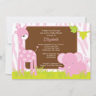 Jungle Animaux Safari Baby shower Invitation