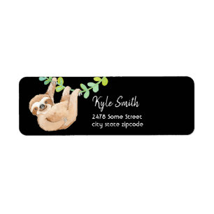 Jungle Animaux Sloth Étiquettes de adresse personn