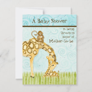 Jungle Babies, Giraffe Baby Dusche Einladung