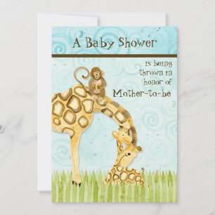 Jungle Babies, Giraffe Baby Dusche Einladung