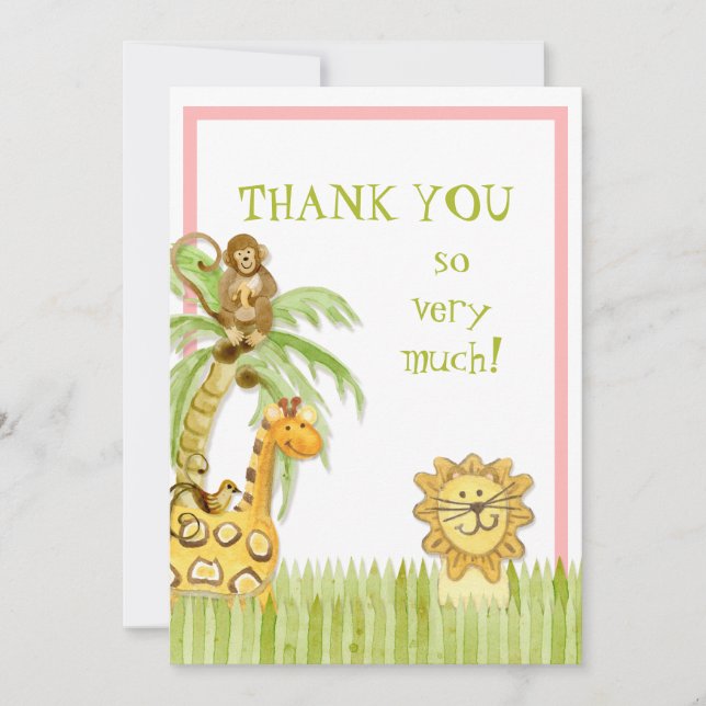 Jungle Babies, Mädchen Danke, Anmerkungen Mitteilungskarte (Vorderseite)