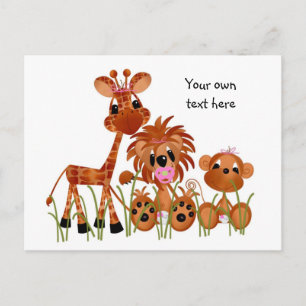 Jungle Babies Postcard Jeder Anlass Es ist ein Mäd Ankündigungspostkarte