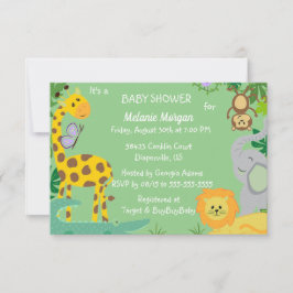Jungle Baby Boy ou Girl Shower Invitation