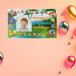 Jungle Baby Dino Kindergeburtstag Party Banner
