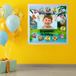 Jungle Baby Dinosaur Thema Kindergeburtstag Party Poster