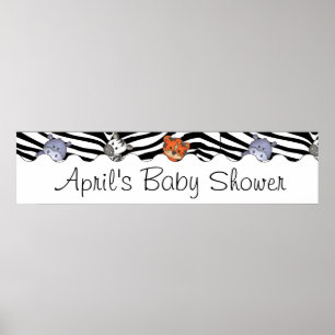 Jungle Baby Dusche Party Banner Poster