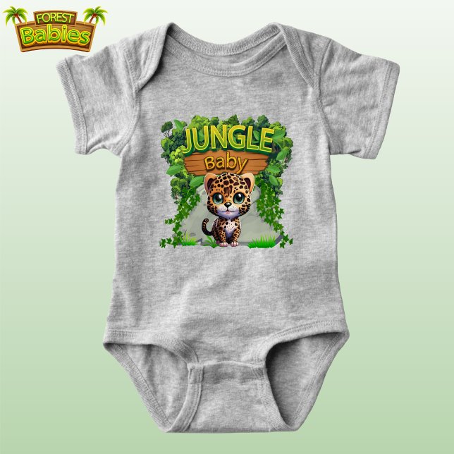Jungle Baby Leopard, Niedlich Wildlife Kitty Cat � Strampler (Jungle Baby Leopard Cub, Cute Kitty Cat Woodland Wildlife Spotted Kitten Animal Cartoon Graphic 🐆)