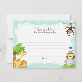 Jungle Baby Shower Advice card für die Mutter Hinweiskarte
