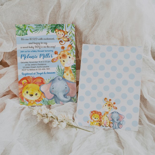Jungle Baby Shower Einladung, Boy Elephant Baby Einladung (Von Creator hochgeladen)
