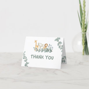 Jungle Baby Shower Wild One Dankeschön Card Dankeskarte