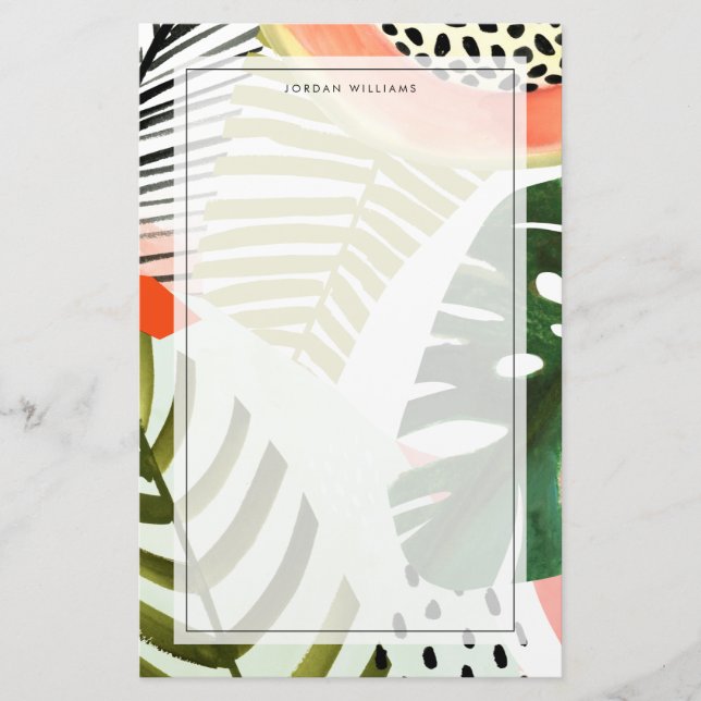 Jungle Beat Tropische Vegetation Briefpapier (Vorderseite)