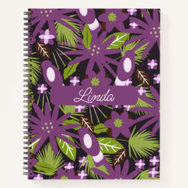 Jungle Birds Mute Lila Name Journal Notizbuch