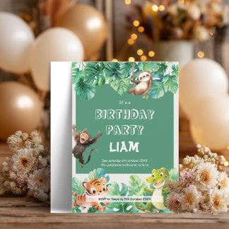 Jungle Birthday Invitation • Safari Animal Party I Einladung