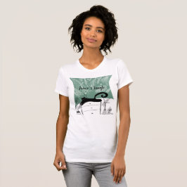 Jungle Black Cat Tropical Pflanze Illustration T-Shirt
