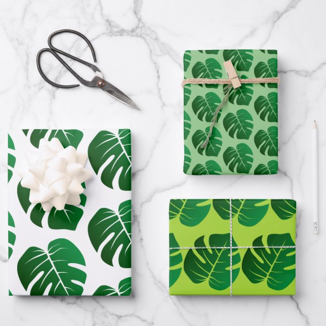 Jungle Blätter Design Wrapping Paper Set (Vorderseite)