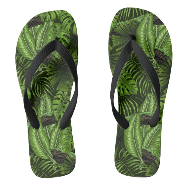 Jungle-Blätter Flip Flops (Fußbett)