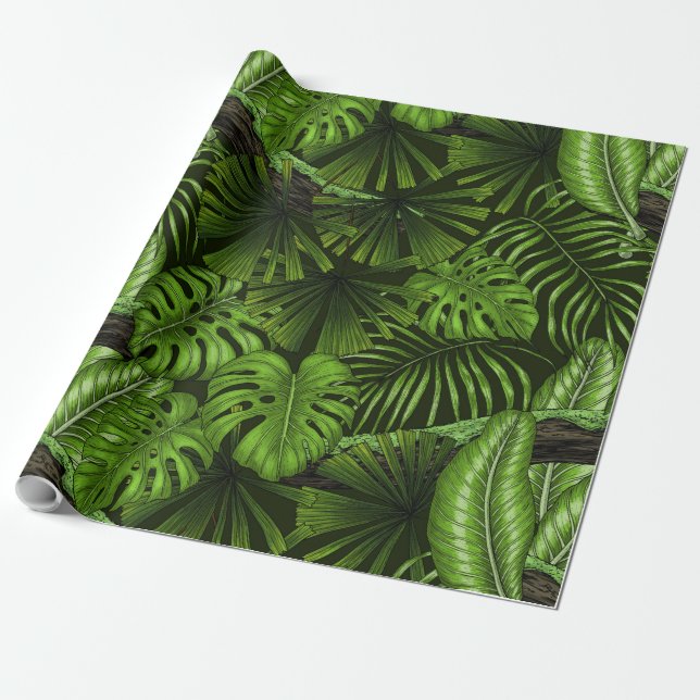 Jungle-Blätter Geschenkpapier (Ungerollt)