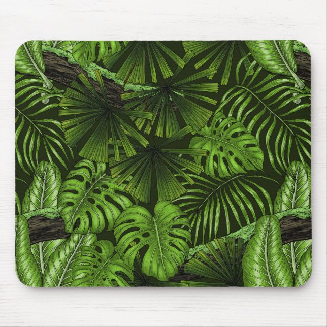 Jungle-Blätter Mousepad (Vorne)