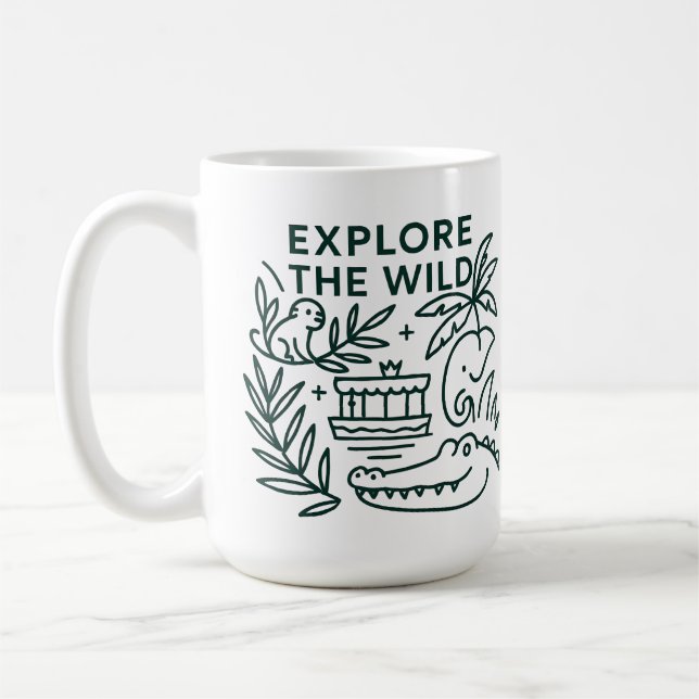 Jungle Boat Cruise, Themenpark, Minimalistisches D Kaffeetasse (Links)