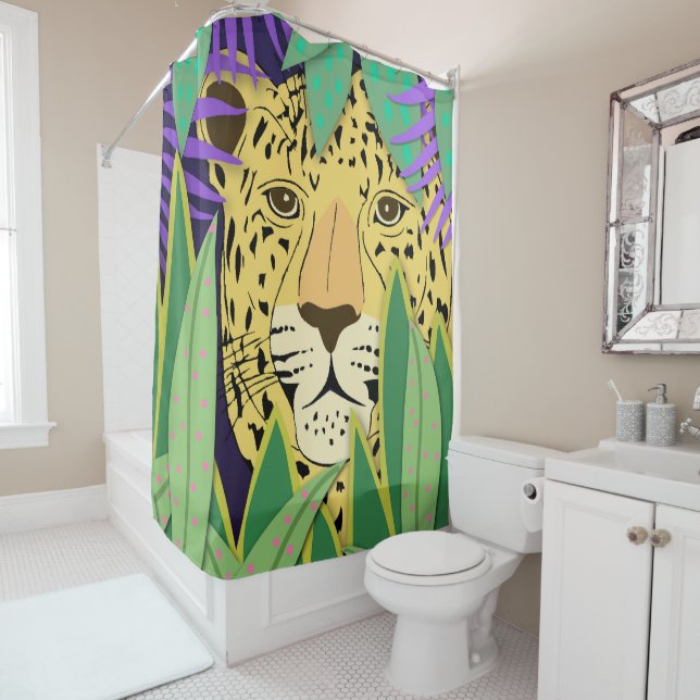 Jungle Cat Duschvorhang (Beispiel)