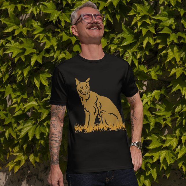 Jungle Cat Serval Black Men Frauen T-Shirt (Von Creator hochgeladen)