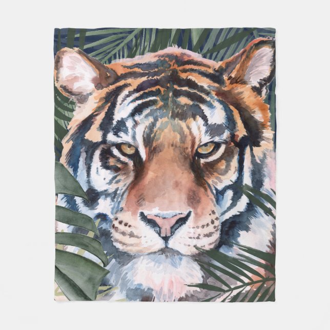 Jungle Cat - Tiger Fleecedecke (Vorderseite)