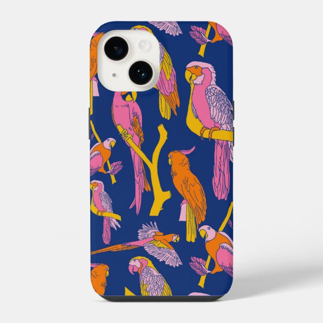 Jungle Chatter iPhone 14 Hülle (Rückseite)