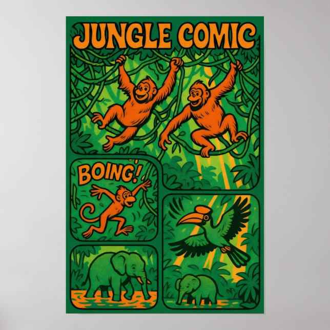 Jungle Comic Fun Poster (Vorne)