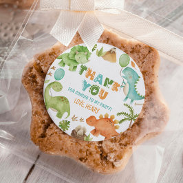 Jungle Cute Dinosaur Boy Birthday Party Runder Aufkleber