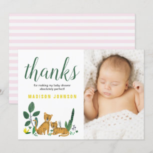 Jungle de tigre   Merci   Carte photo Baby Shower