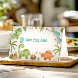 Jungle Dinosaur Cute Boy Birthday Food Tent Platzkarte