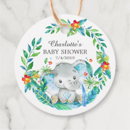 Jungle Elephant Baby Dusche Gefallen Geschenk Tag Geschenkanhänger