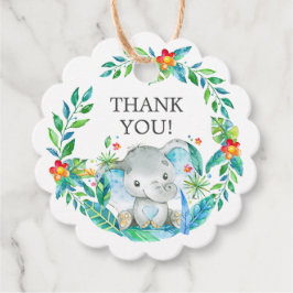 Jungle Elephant Baby Dusche Gefallen Geschenk Tag Geschenkanhänger
