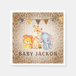 Jungle Elephant Baby Dusche Napkins Serviette