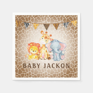 Jungle Elephant Baby Dusche Napkins Serviette