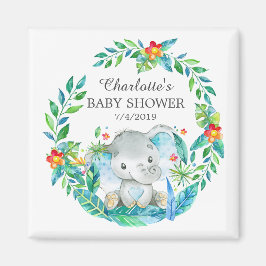 Jungle Elephant Baby Shower Fevor Magnet