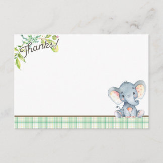 Jungle Elephant Babydusche Danke Karte
