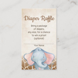 Jungle Elephant Babydusche Windelwaschkarte Begleitkarte